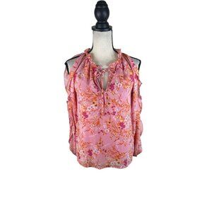 1 State Floral Cold Shoulder Blouse Top Feminine Girly Modest NWT XS